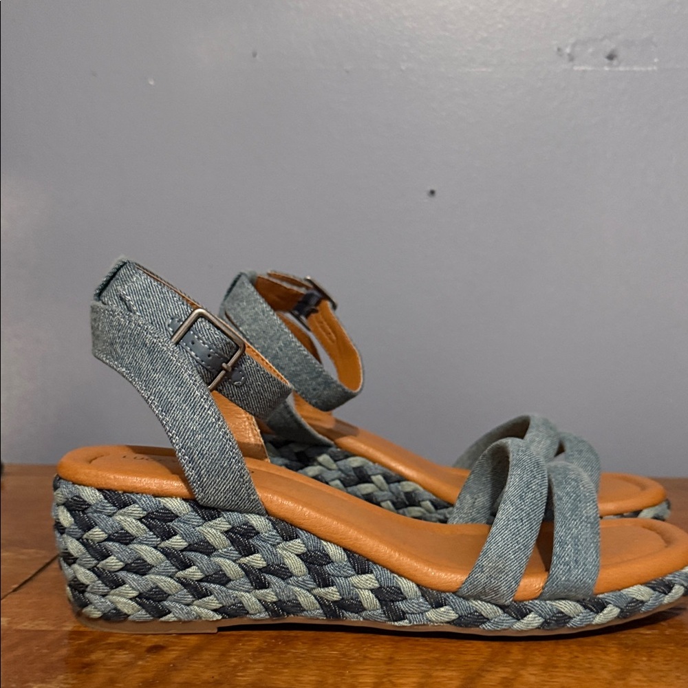 Lucky Brand Blue Denim Wedges